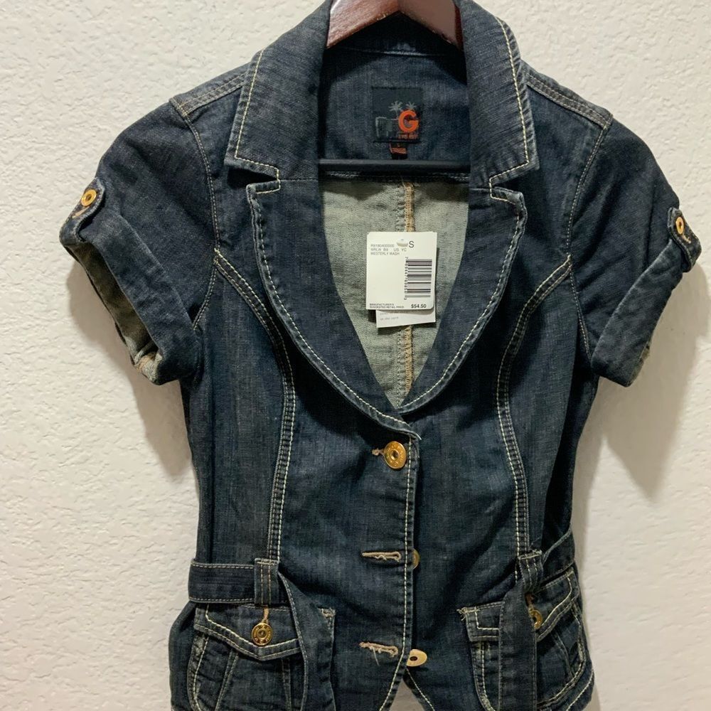 New G by guess Jean jacket size small short sleeves - Picture 2 of 10